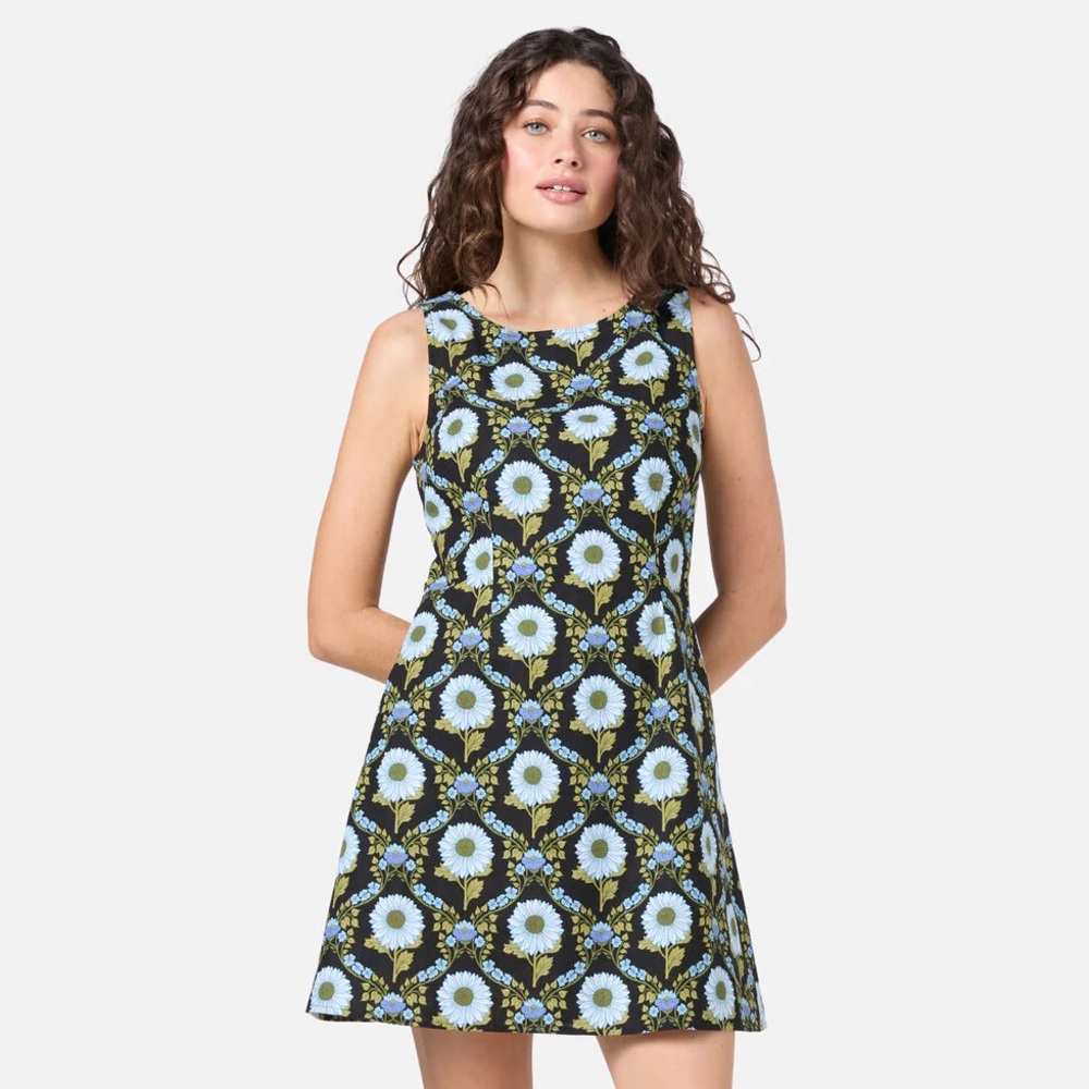 NWT Princess Highway Mini Shift Dress with Blue Floral Print